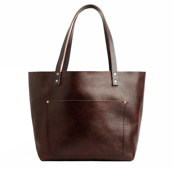 portland leather goods Handbags - NWOT Portland Leather LEATHER LARGE TOTE BAG - Coldbrew
